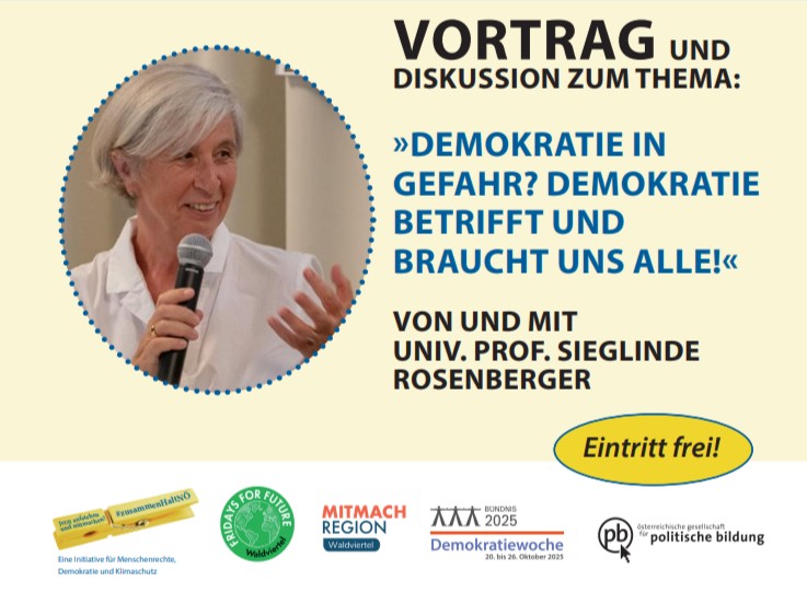 Demokratiewoche 2025 - Vortrag Sieglinde Rosenberger