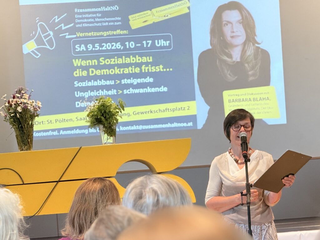 Barbara Blaha & ZusammenHaltNÖ am 9.5.2026